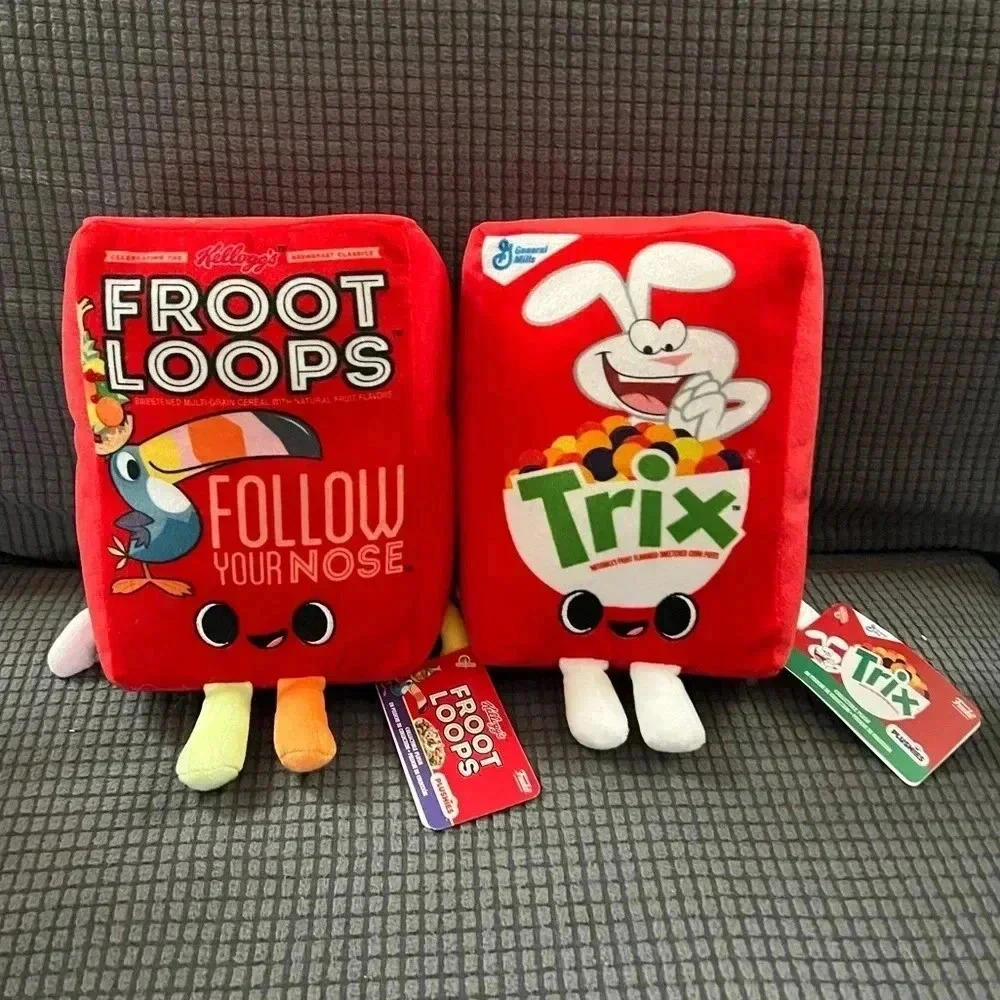 NEW General Mills Collectibles Trix & Fruit Loops 9" Cereal Box Plush Toy